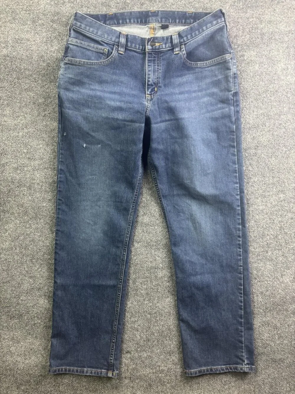 Carhartt Force Jeans Mens 34x32 Medium Wash Blue Relaxed Straight‎ Denim Pants